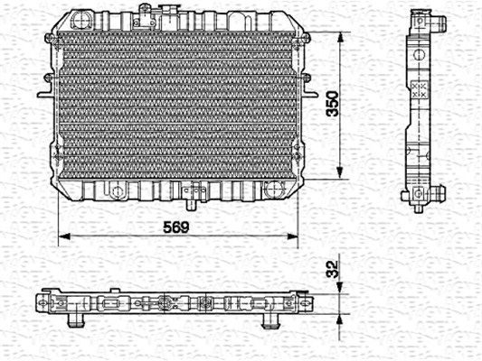 MAGNETI MARELLI radiatorius, variklio aušinimas 350213517000